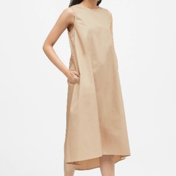 White Banana Republic Poplin A-Line High Low Sleeveless Dress (NWT) - Picture 2 of 4